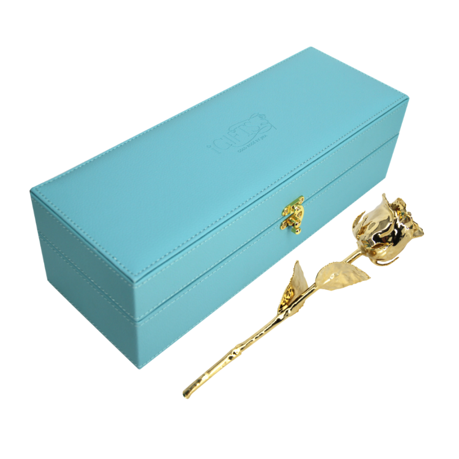 Gold Rose in Tiffany Blue Giftbox.