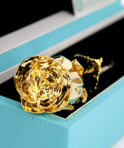 Gold Rose in Tiffany Blue Giftbox.