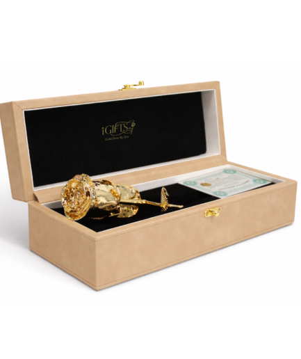 Gold Rose (Real Rose Dipped in 24k Gold) in Moonstone Giftbox