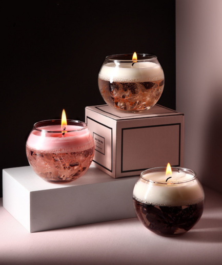 Glass Jar Preserved Flower Aromatherapy Luxury Fragrance Scented Candle