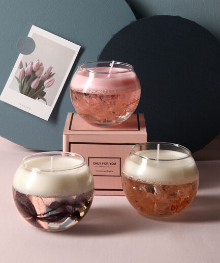 Glass Jar Preserved Flower Aromatherapy Luxury Fragrance Scented Candle